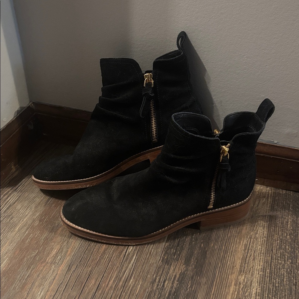 Cole Haan Women's Harrington Grand Slouch Bootie Ankle Boot, Black Suede, 9